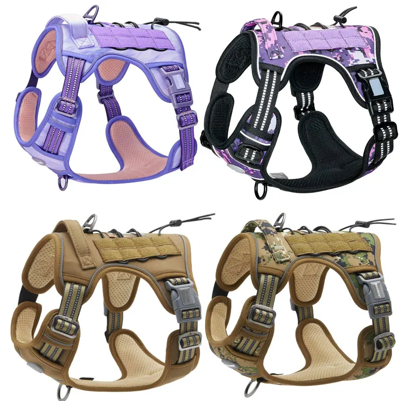 

Tactical Dog Harness Vest Military Service Dog Harness Leash Set Molle Pet Training Vest for Medium Large Dogs German Shepherd