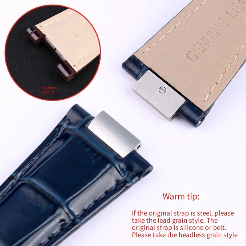 notch Genuine Leather Watch Strap + connector  25X13mm For Patek Philippe Nautilus 5711 5726 5712g watchband wristband Bracelet