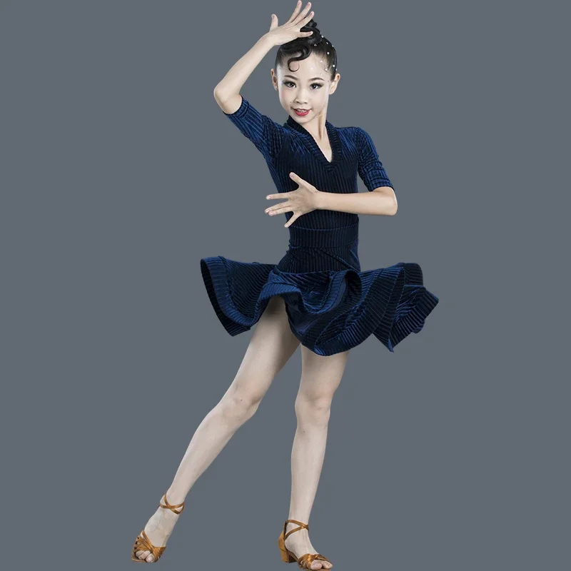 Детское платье для латинских танцев осенне-зимняя профессиональная одежда