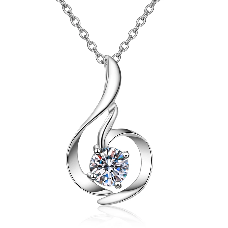 

Aisne Real VVS1 D Color 0.8ct Moissanite Pendant Necklace For Women 100% 925 Sterling Silver Wedding Party Bridal Fine Jewelry