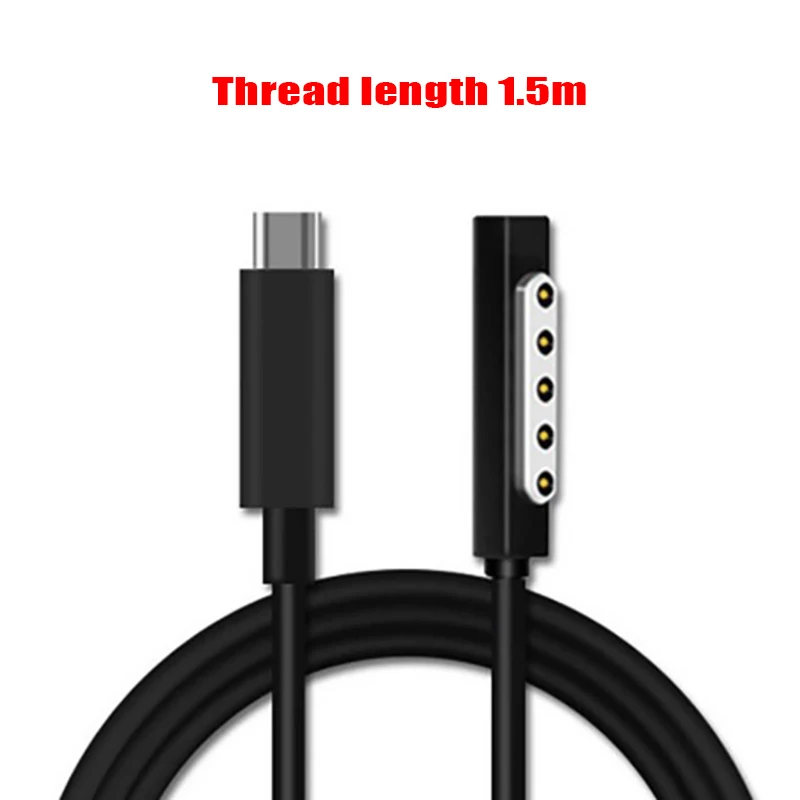 

1.5m USB Type C Power Supply PD Charger Adapter 3A Fast Charging Cable 65W Type C Cord For Microsoft Surface Pro 1 2 Tablet