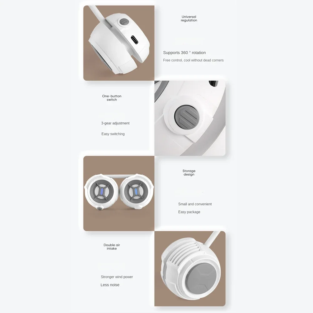 Xiaomi Mijia перезаряжаемый портативный шейный вентилятор USB уличные вентиляторы без