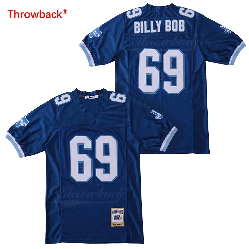 Футбольная майка Famou Varsity Blues Movie BILLY BOB # TWEEDER 69 МОКСОН 82 4 с вышитым именем и номером