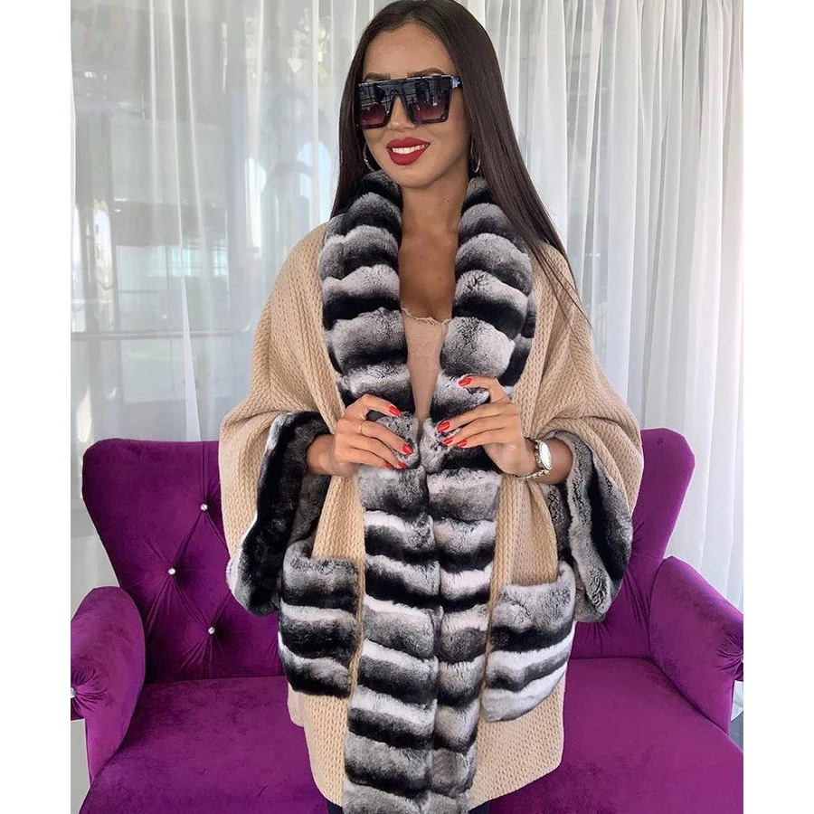 

Best Selling Fur Coat Women Natural Fur Jacket Wool Blend Overcoat Autumn Cardigan Fashion