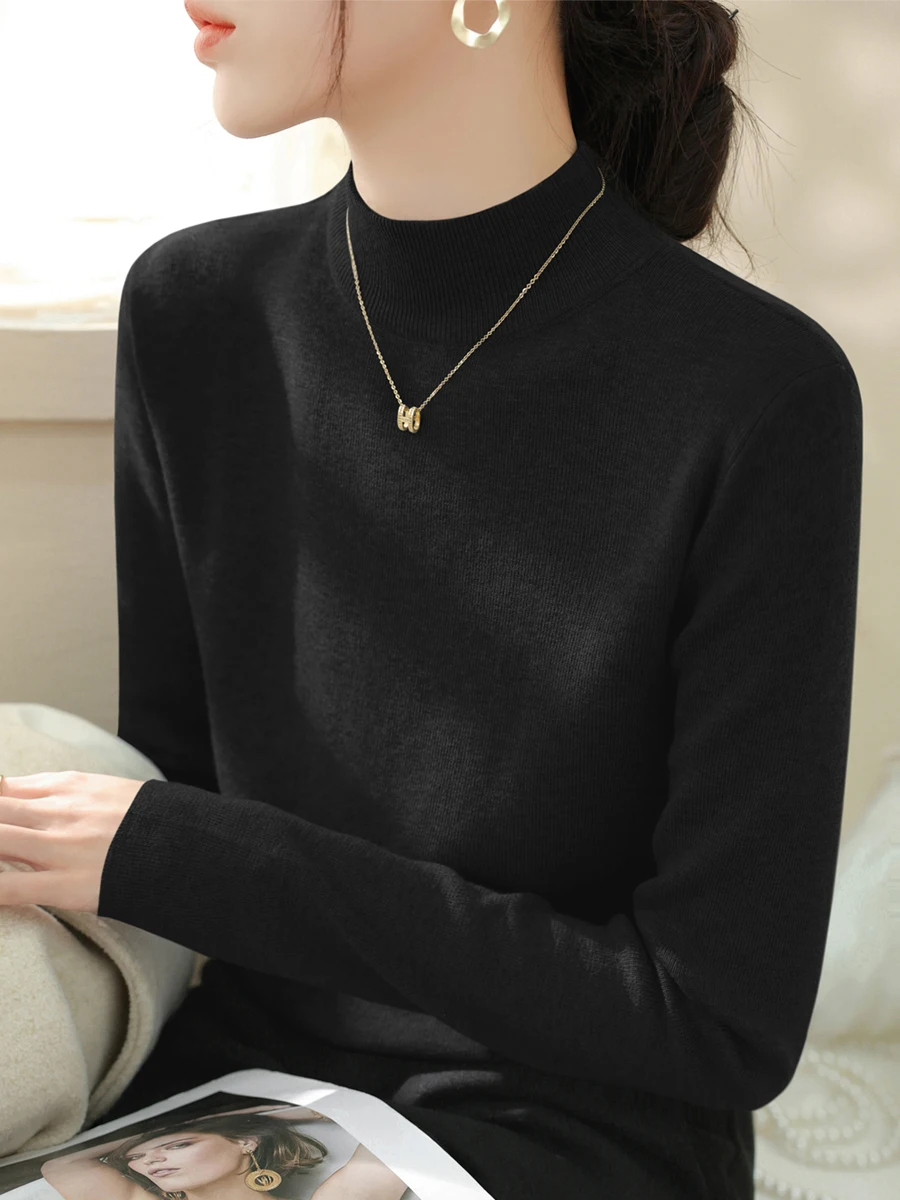 Французский серый воротник с полувысоким воротником Внутренняя одежда Флисовая