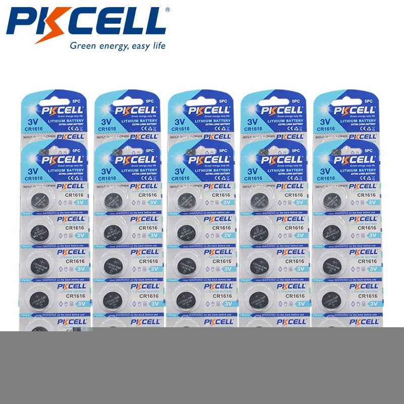 

250 шт., 50 литиевых кнопочных батарей 3 в CR1616 CR 1616 DL1616 LM1616