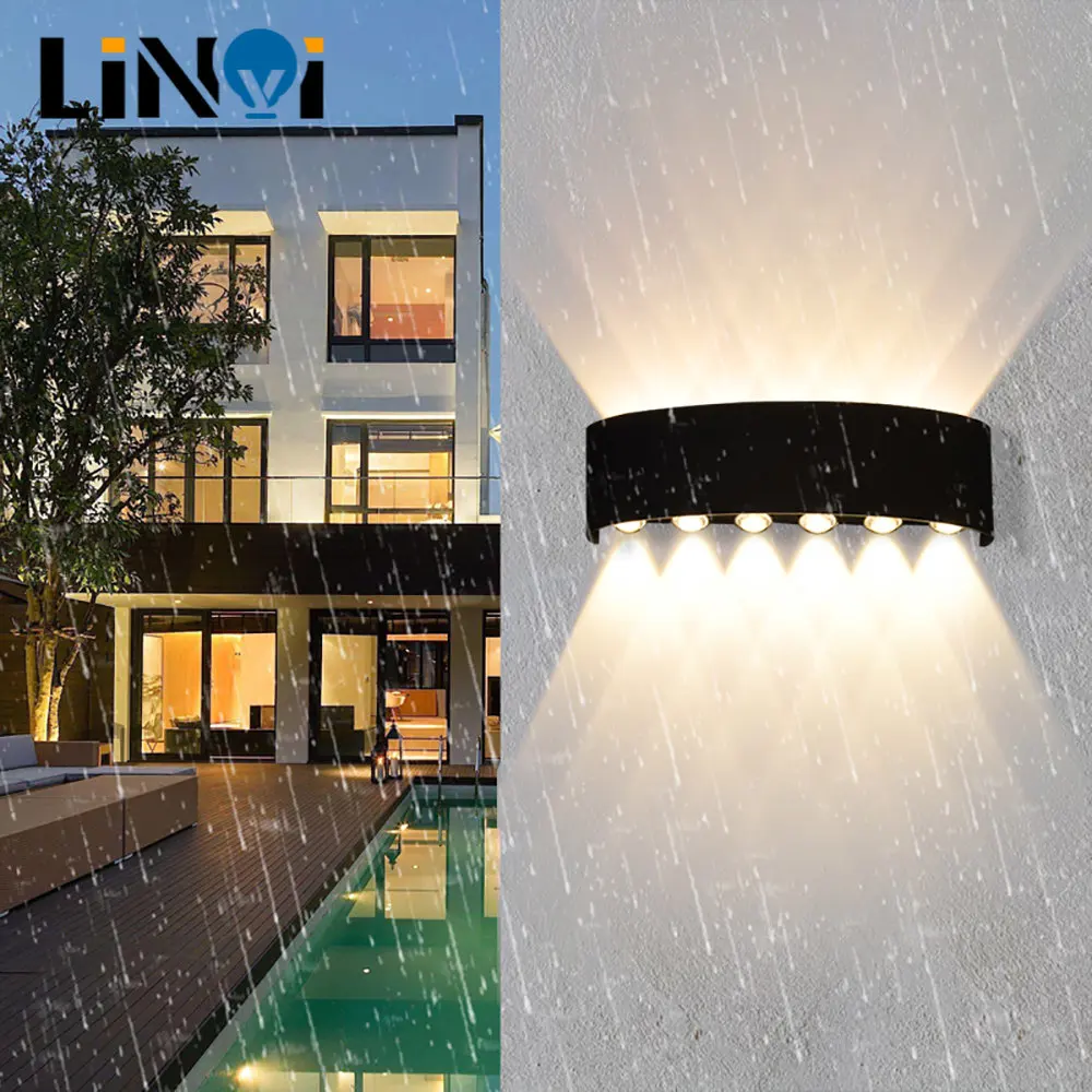 

Modern Outdoor Wall Lamp 85V-265V IP65 Waterproof Outdoor Lamp 2W / 4W / 6W / 8W / 10W / 12W Black White Outdoor LED Lighting
