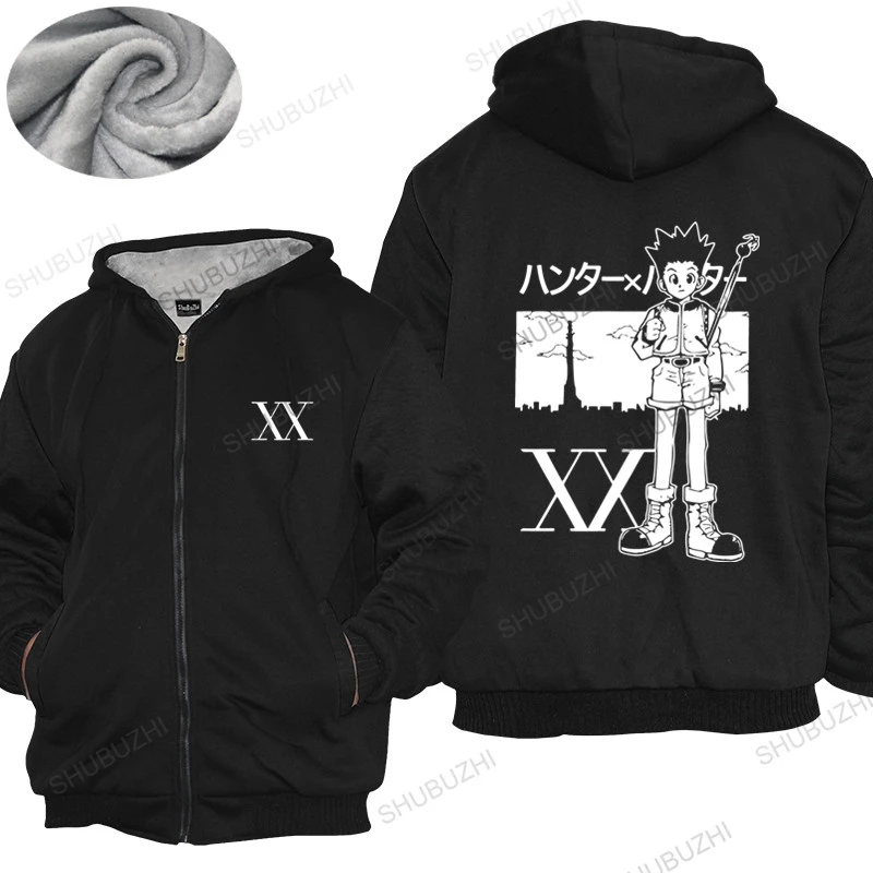 

Men hoodies winter Brand warm coat Kawaii Hxh Gon Freecss thick hoody Manga Anime warm coat Hunter x Hunter Funny Fleece hoody