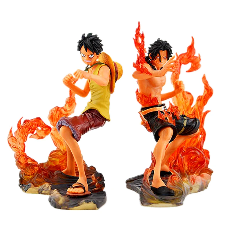 

11CM One Piece Combat Version Luffy Ace Anime Figure PVC Action Figure Collectible Model Decoration Children's Toy Gift Dolls