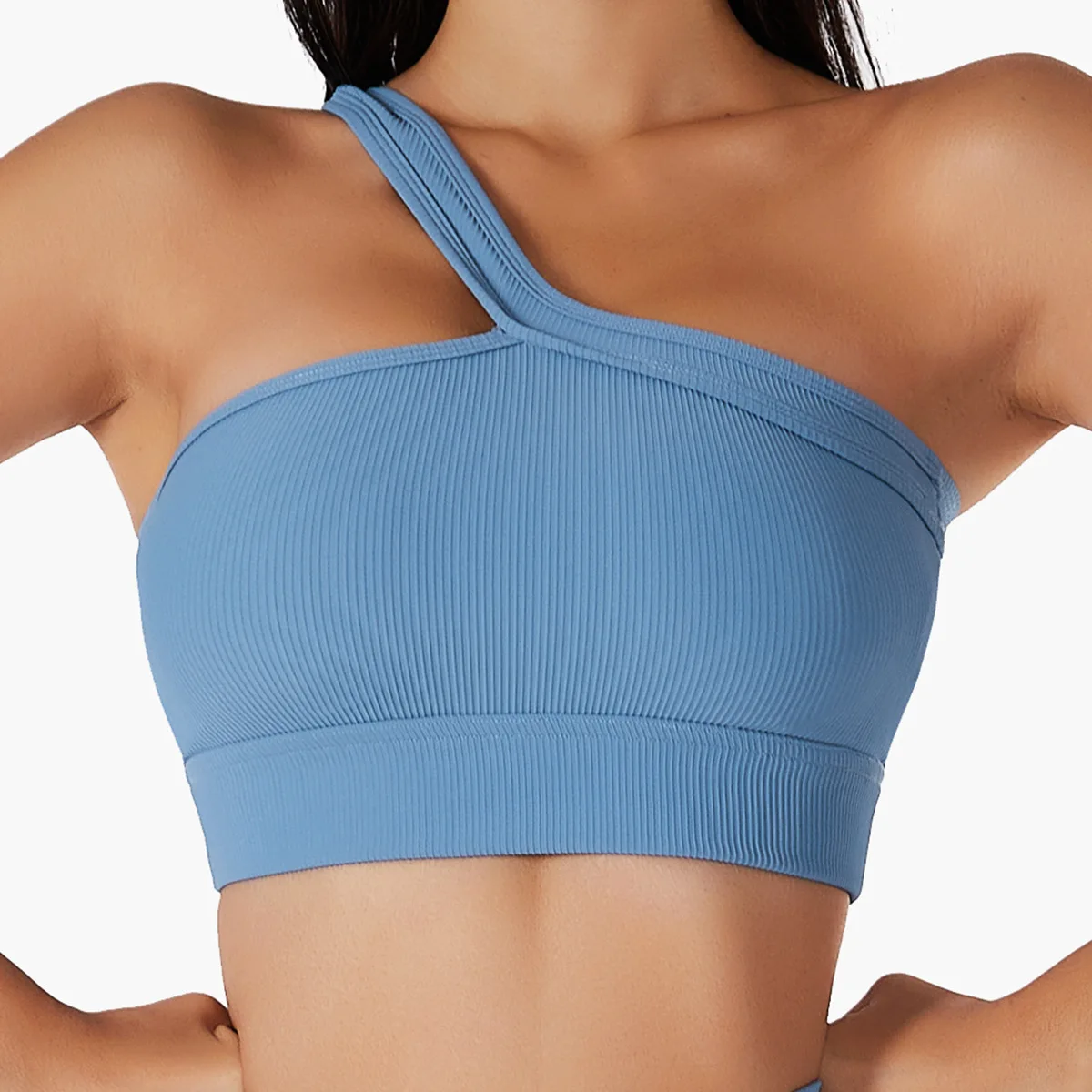 2022 New Inclined Shoulder Straps Push Up Sport Tops,Yoga Bra for Women, Workout Crop Top,Shockproof Fitness Sportwear Vest