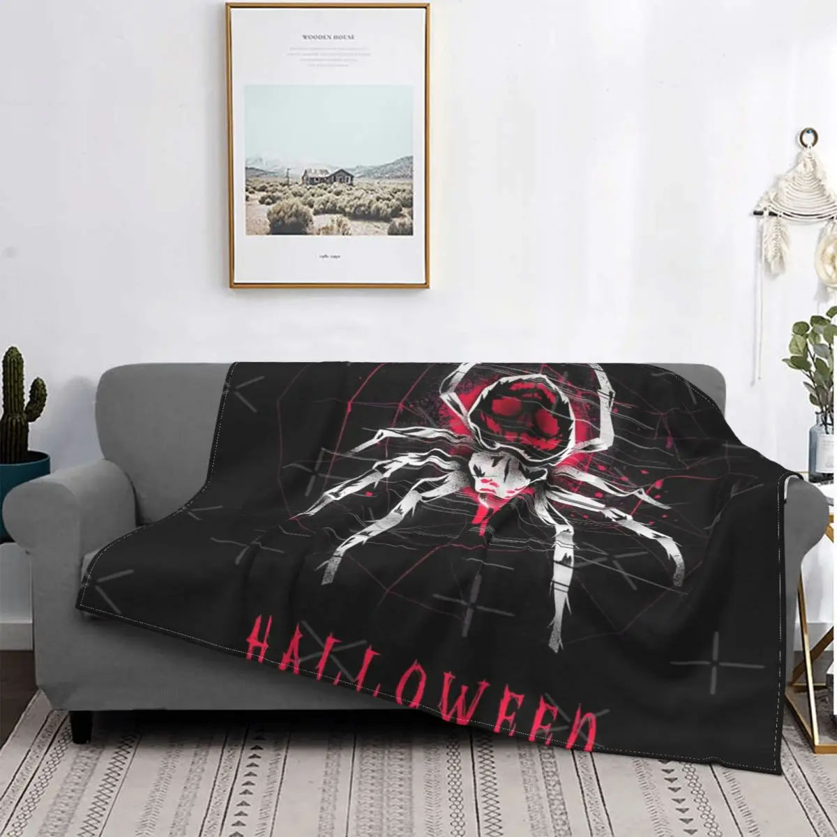 

Manta de araña de Halloween Tyberjan, colcha a cuadros para cama, sofá, manta de verano, colchas para camas