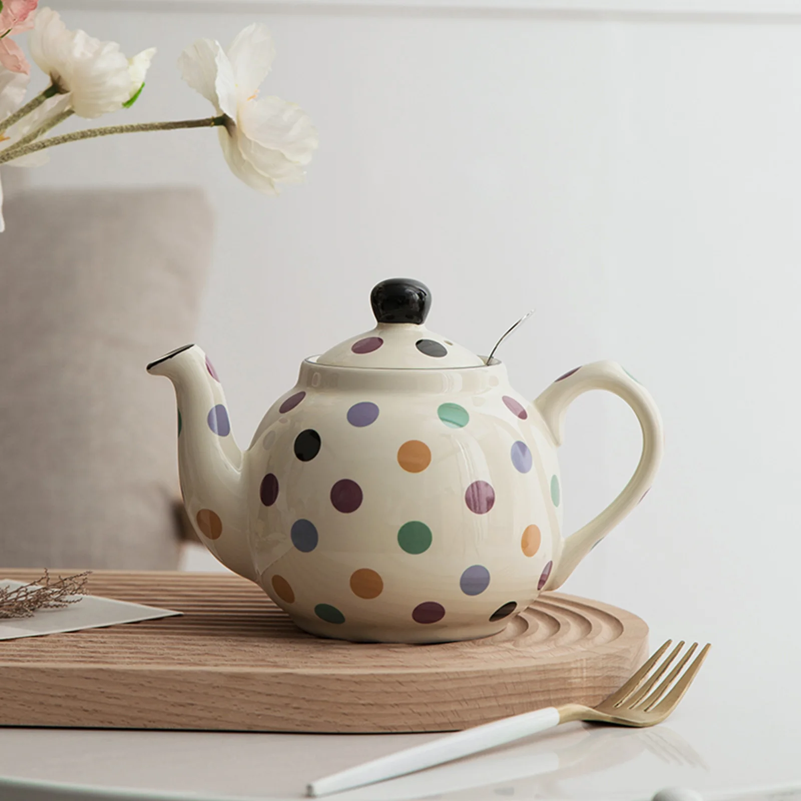 

London Pottery Farmhouse Ceramic Teapot Multi Spot English British Coffee Teapots with Infusers for Loose Tea Kettle Tea Pot Set
