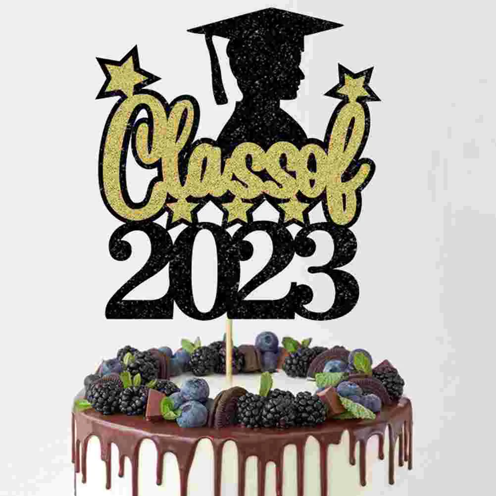 

10 Pcs Graduation Cake Inserts Class Of 2023 Cupcake Toppers Card 22.6X11.5CM Picks Decors Party Supplies Paper