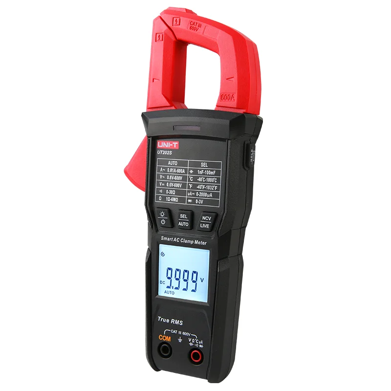 Цифровой измеритель-зажим UNI-T UT202BT/ UT202S Постоянный/переменный ток 6000 отсчетов