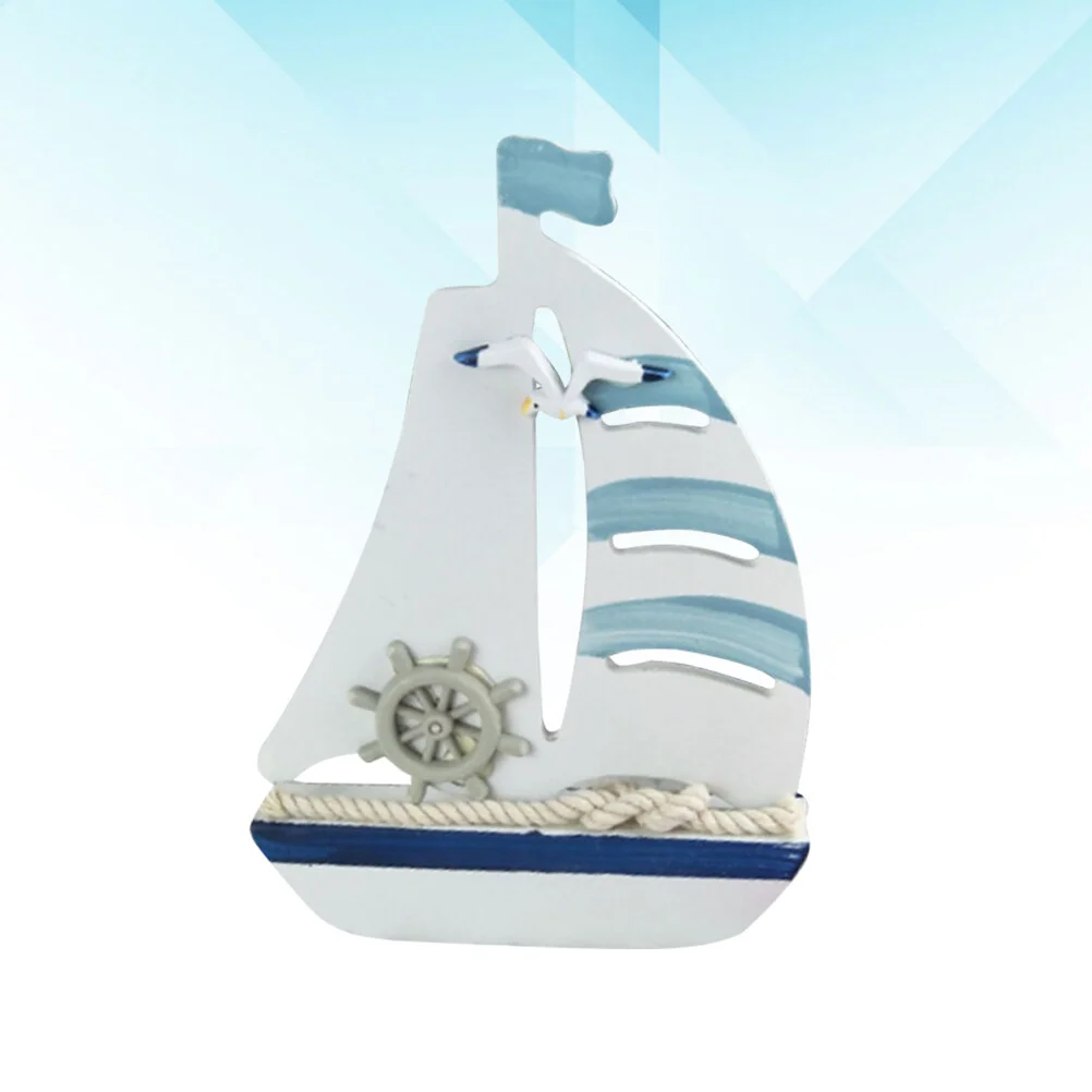 

Beach Boat Bedroom Figurine Wood Decorations Miniatures Ornament Home Bamboo Christmas