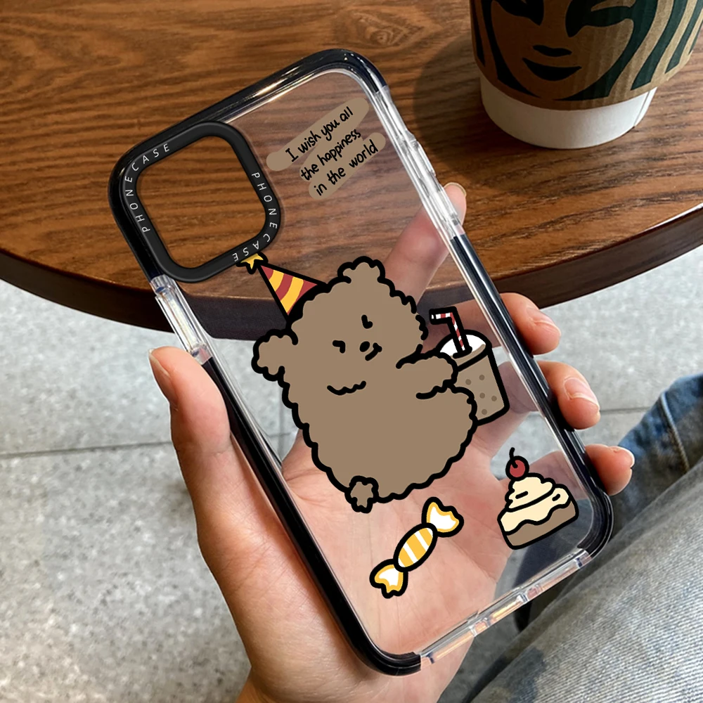 

Cartoon Cute Bear Phone Case for iPhone 14ProMax 13Pro 12ProMax Luxury Cover for iPhone 14 14Plus 11 Pro Max Transparent Capas