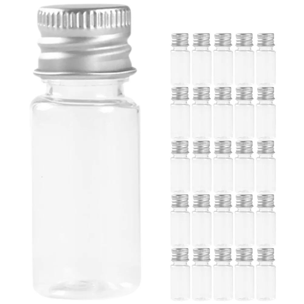 

36 Pcs Transparent Flat Bottom Plastic Tube With Caps Small Test Caps Lids Bath Salt Flat Bottom