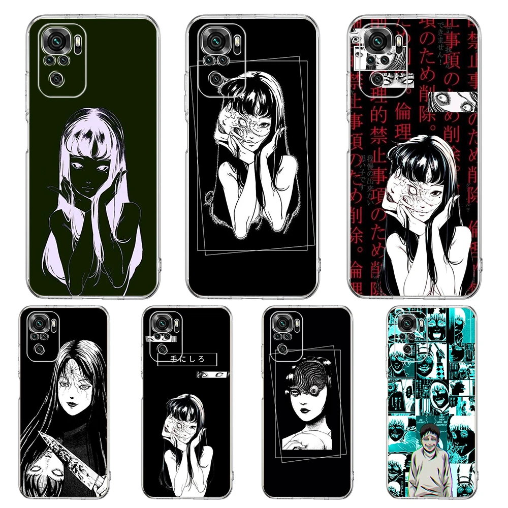 

Junji Ito Terror Horror Phone Case Cover for Redmi Note 10 11 12 7 8 8T 9 K40 Gaming 9A 9C Pro Plus Transparent Silicone Shell