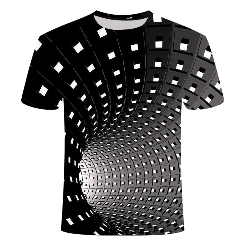 

2023 The Latest Spring And Summer Men's Colorful Plaid 3D Printed T-shirt Street Casual Sports Trend Plus Size Erend