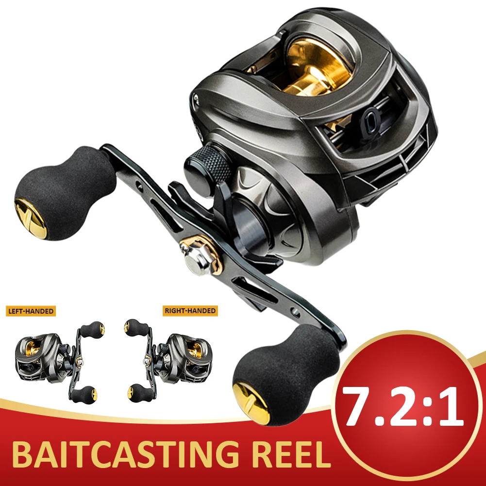 

AK2000 Lightweight Baitcasting Reel 8KG Max Drag 7.2:1 Gear Ratio High-Speed Fishing Reel Left/Right Carp Saltwater Fishing Reel