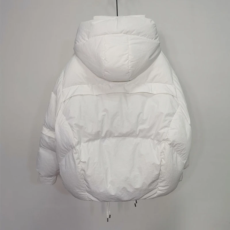 Casual 2022 Winter Lantern sleeve down jacket Oversized Fashion Hooded 90% White duck down coat  White Korean Ladies INKEO 2o204