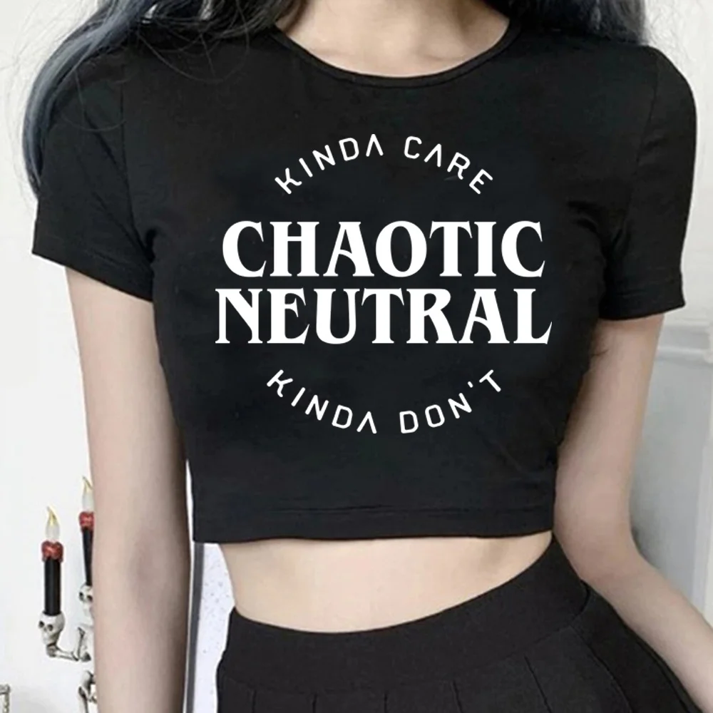 

Chaotic Neutral Alignment yk2 90s crop top Female trashy cyber y2k fairy grunge 90s cropped