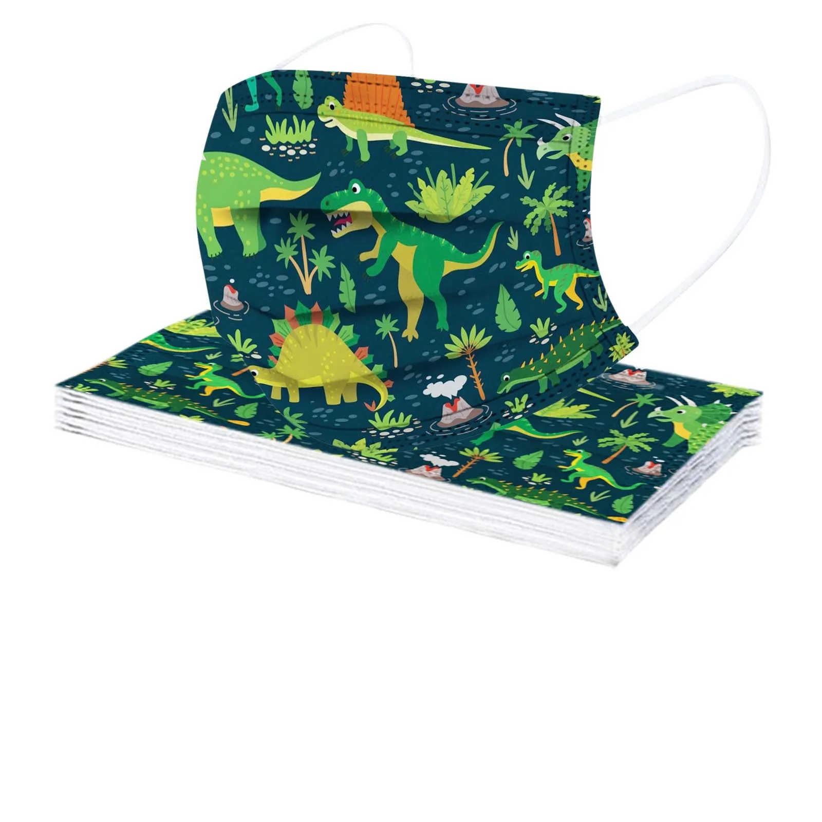 Child Kids Dinosaur Disposable Face masque 3Ply Ear Loop Protective маска 10PC mascarilla Monder Scarf Halloween Cosplay MasK - купить
