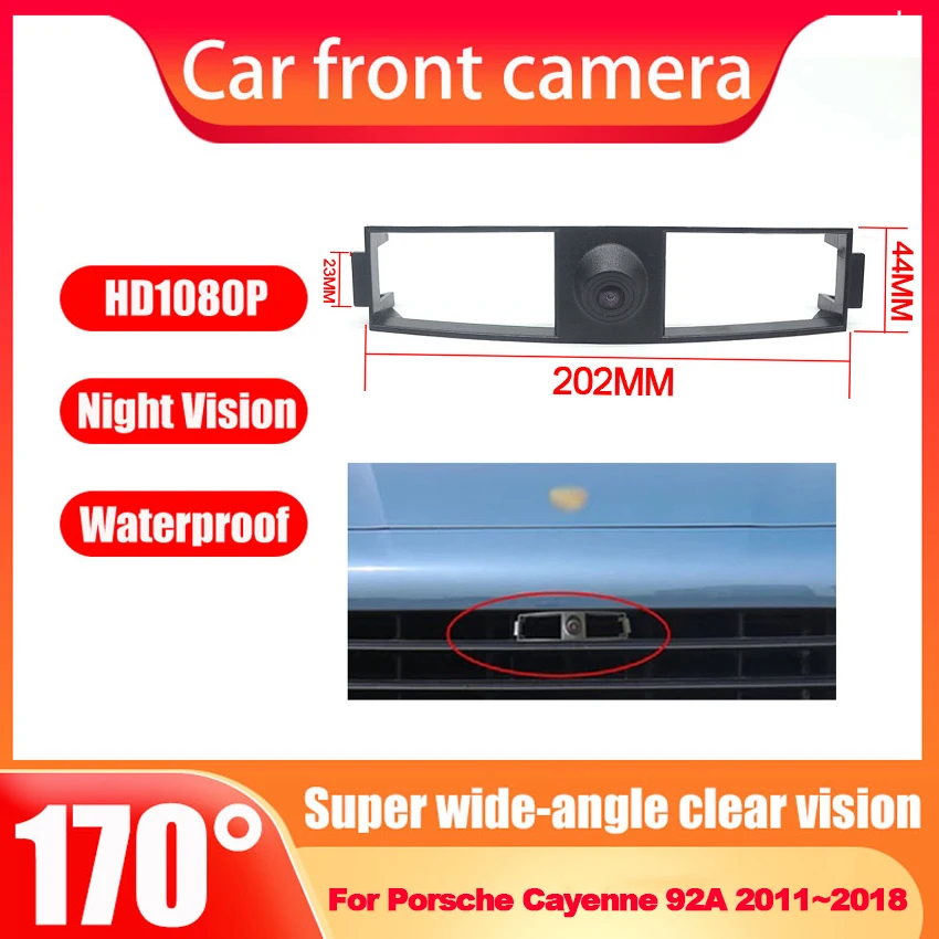 

HD CCD AHD 1080P Car Front View Camera For Porsche Cayenne 92A 2011 2012 2013 2014 2015 2016 2017 2018 Night Vision 170°