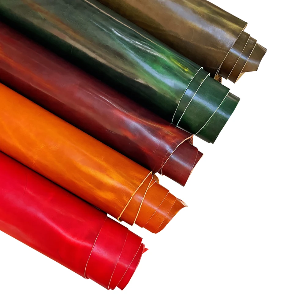 

Baver Fat Oil Wax Vegetable Tanned Cowhide Full Grain Leather Craft Material Pull up Style 1.6mm 2.2mm Thickness