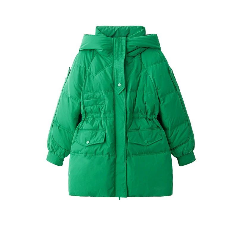 High Quality Women Jacket  90%  White Duck Down  High Street  Slim  Zipper  Pockets  Casacos Femininos Inverno 2022