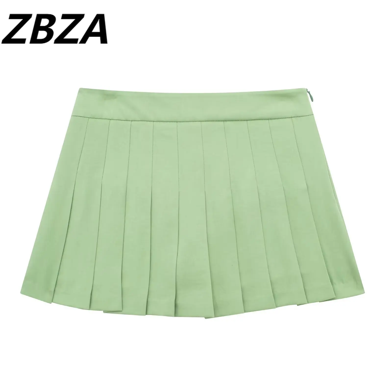 

Юбка-штаны ZBZA женская с широкими складками, шикарная модная винтажная зеленая на молнии, с завышенной талией, на лето, 2023