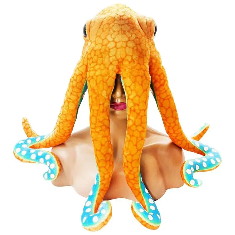 

Мягкая Плюшевая Милая шапка-осьминог, плюшевая шапка-осьминог, украшение, реалистичные глубоководные ползущие животные, осьминоги, плюшевые игрушки для мальчиков