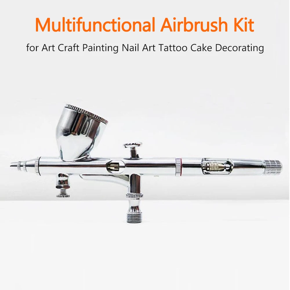 

0.2mm/0.3mm/0.5mm Needle Nozzle Dual-action Airbrush Kit Set Spray Gun 2cc/5cc/13cc Fluid Cup for Coloring Painting Decorating