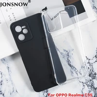 for realme c35 case ultra thin phone back cases matte black transparent pudding capa soft coque funda protective cover