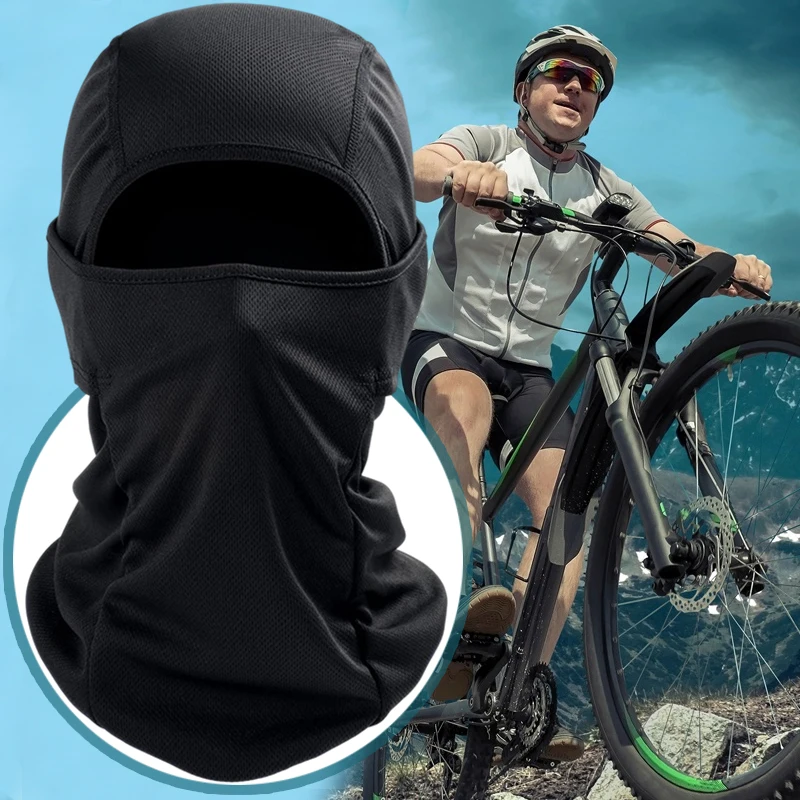 

Men's Cycling Cap Balaclava Full Face Ski Mask Hood Hiking Camping Hunting Tactical Military Airsoft Cap Bike Hats Neck Gaiter