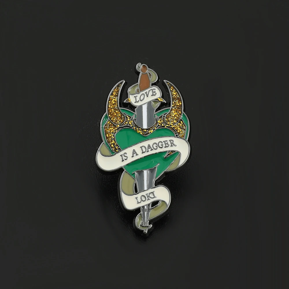 

Loki Badge Pin Brooch Marvel Dagger Enamel Hard Enamel Pin Brooch Norse Mythology Backpack Collar Lapel Pin Thor Fans Gift