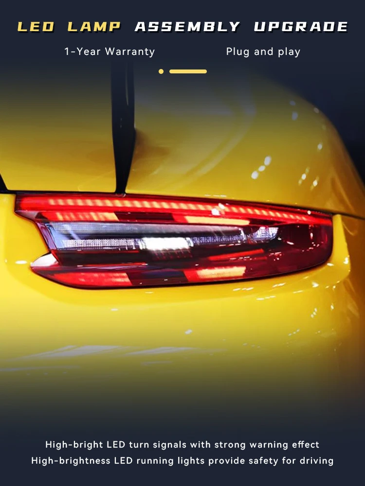 2 шт. авто фонари для Porsche 911 2012-2015 гг. Задний фонарь Модифицированный DRL задний