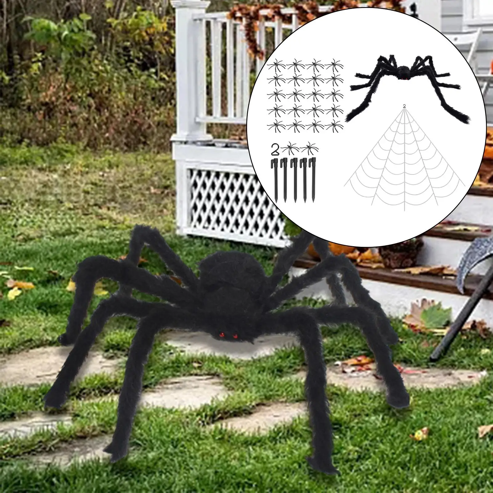 

Декор на Хэллоуин, набор страшных искусственных пауков, реквизит на Хэллоуин для дома с привидениями