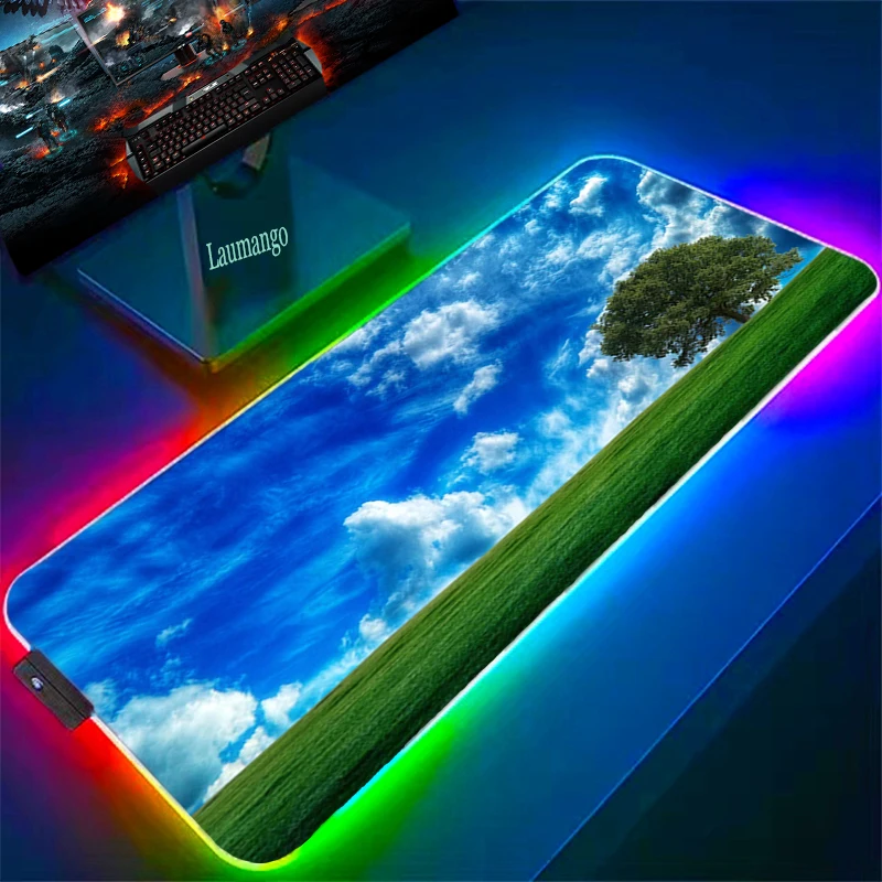 

Большой игровой коврик для мыши Kawaii RGB Sky, коврики, Настольный коврик для ПК, игровой коврик, аксессуары для геймеров, коврик для мыши с аниме ...