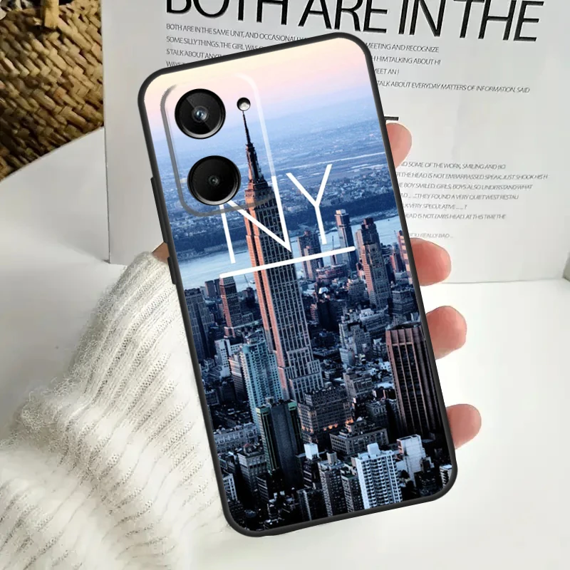 Чехол с отделением Нью-Йорка для Realme C55 C53 C51 C35 C33 C30 C67 C21Y C25s C15 9 10 12 11 Pro Plus GT Neo5