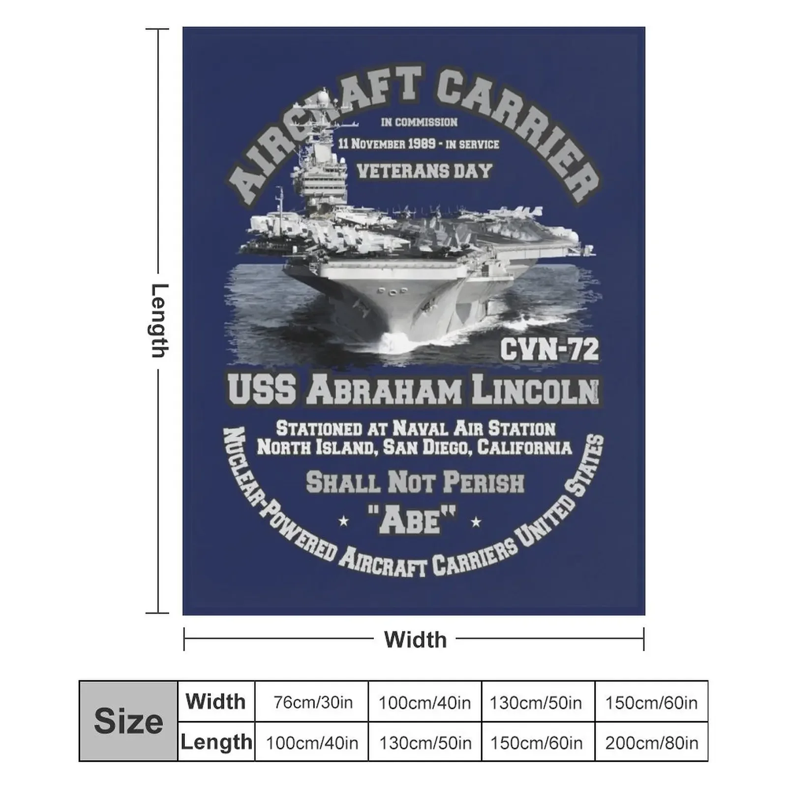 USS Авраам Линкольн (CVN-72) Авиалетносец Ветерани Плед Одеяло Винтаж Кровать Одеяла