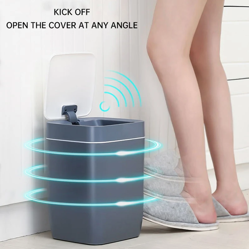 

Интеллектуальная Индукционная мусорная корзина с умным автоматическим датчиком, мусорный кубик для кухни, ванной, туалета, водонепроницае...