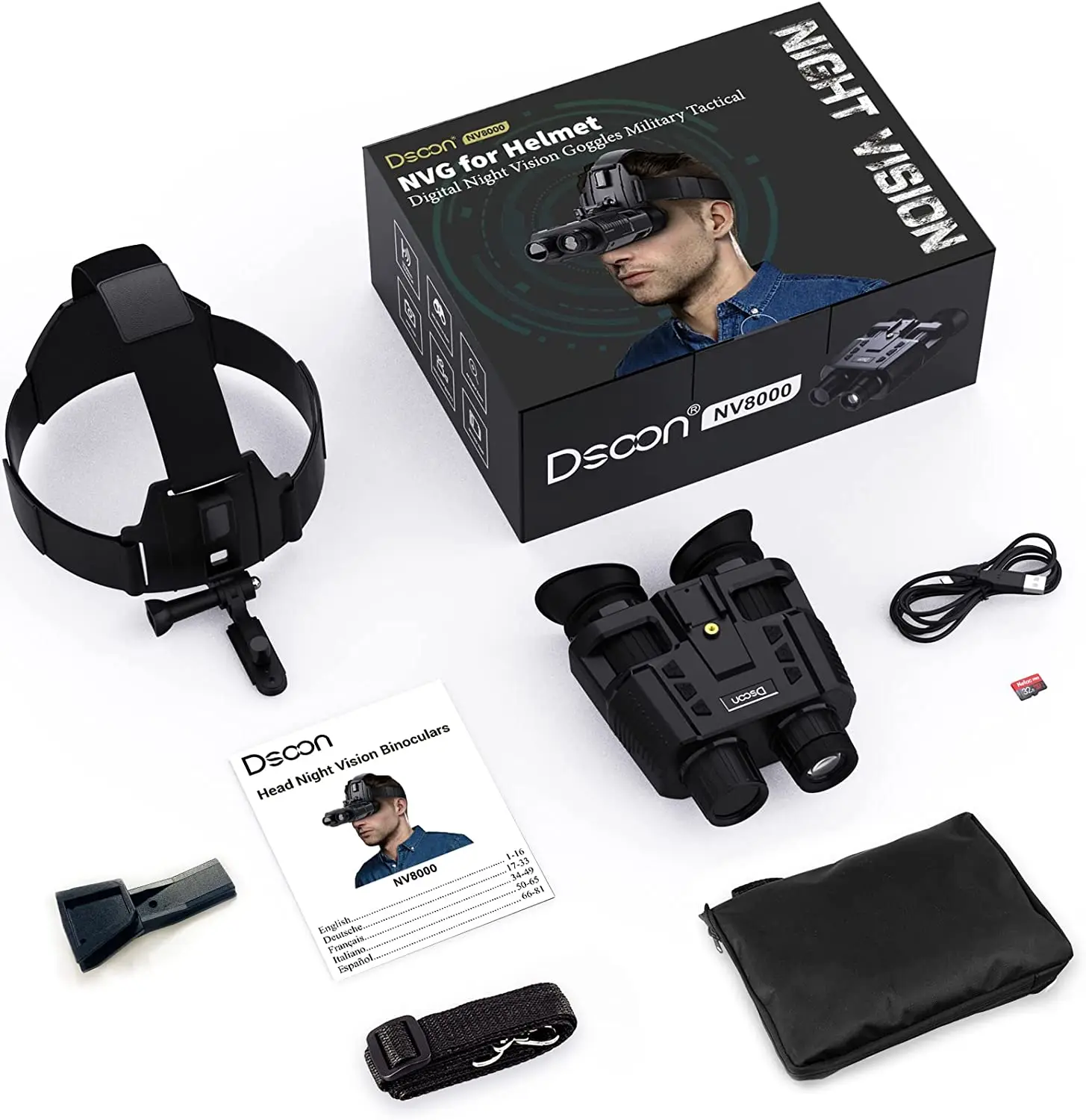 

New Amazon Hot Sale Ultra HD Binocular Night Vision Night Vision Goggles Helmet NV8000