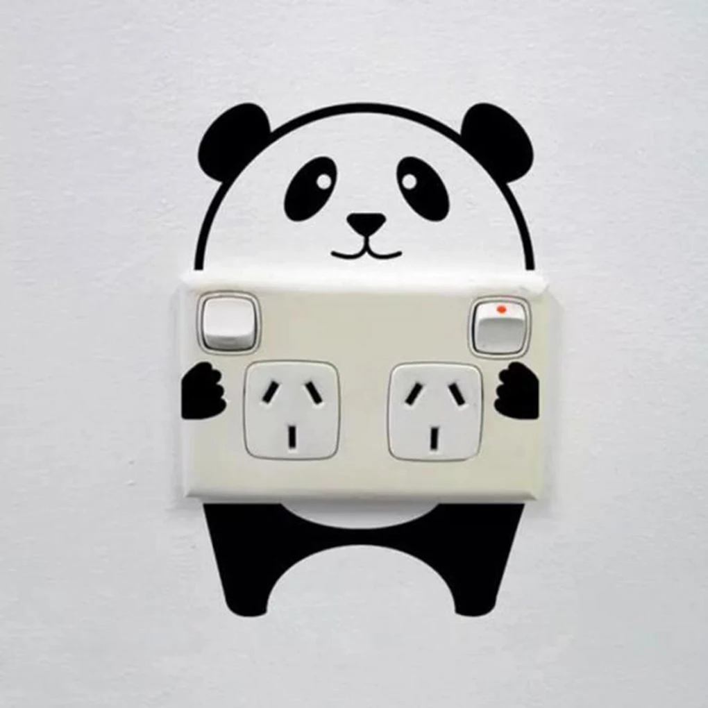 

Hot Sale Panda Switch Wall Stickers Poster Paster Decals Wallpaper Home Drawing Room Decoration Kitchen Tile