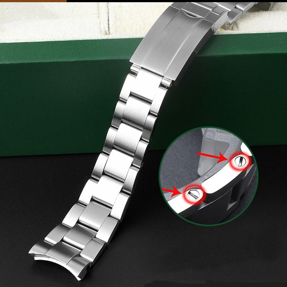 Metal Watchbands For Rolex SUBMARINER DAYTONA Men Folding Clasp Watch Strap  Stainless Steel Watch Bracelet accessories 20 21mm