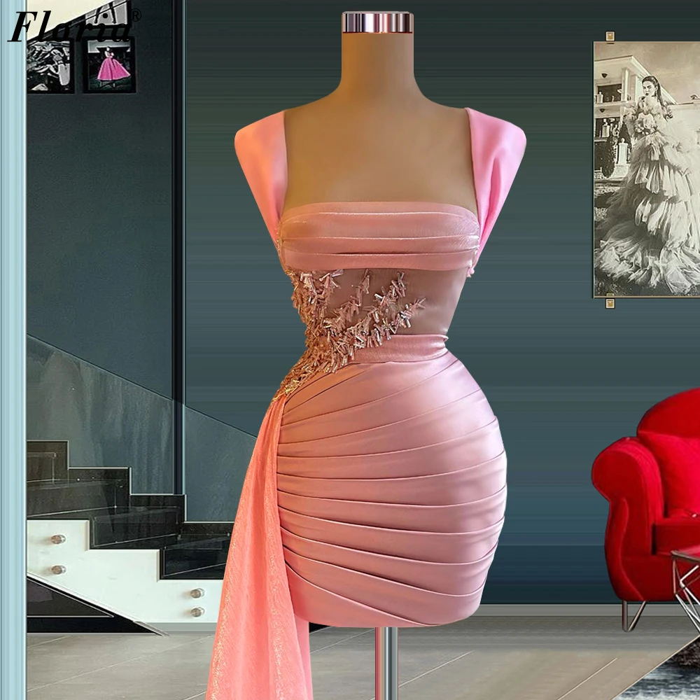 

Короткие Розовые платья русалки для выпускного вечера для женщин, сексуальные женские платья без бретелек, коктейльные платья, платья на де...