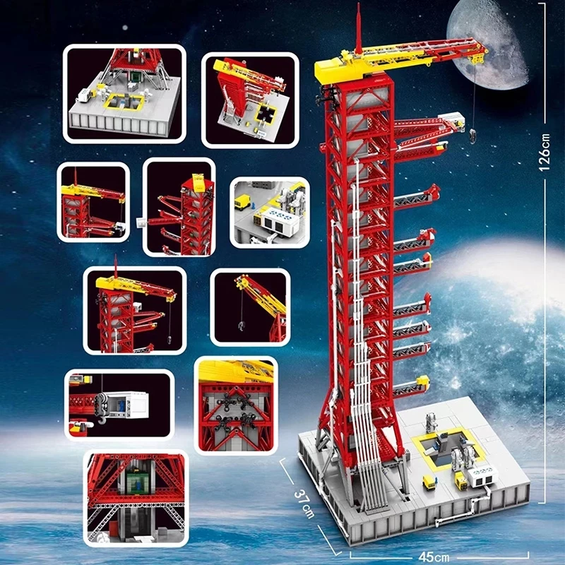 Конструктор игрушечный MOC Apollo Saturn V Launch совместим с 21039 строительными блоками |
