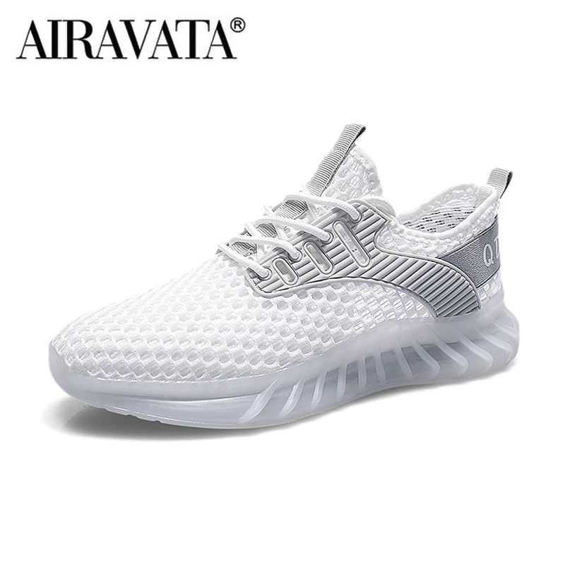 Mesh Running Shoes Men White Sports Shoes Breathable Comfortable Athletic Male Training Footwear