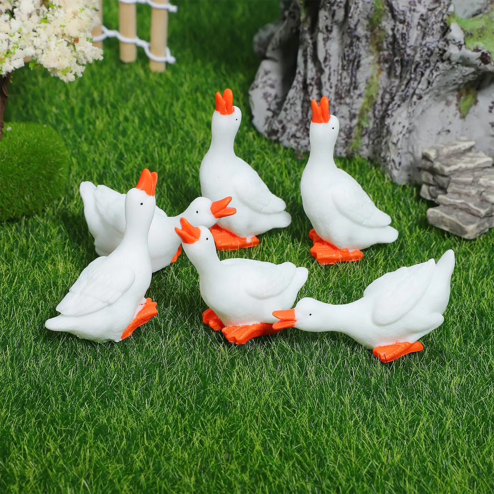 

Миниатюрные фигурки гусей из смолы 6 шт