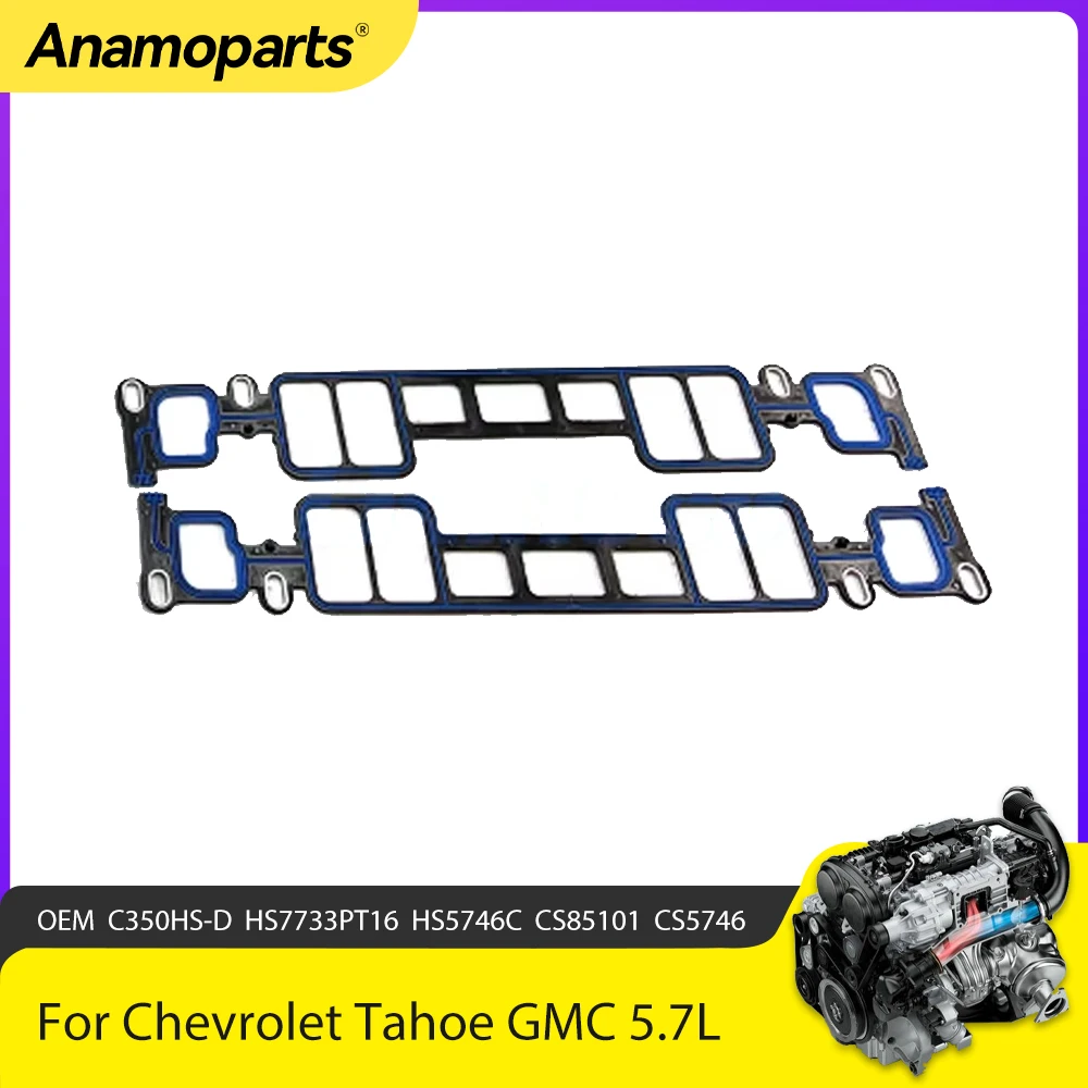 

Комплект прокладок впускного коллектора деталей двигателя подходит для Chevrolet Tahoe GMC Yukon 5.7L V8 OHV VORTEC VIN R OEM C350HS-D 1996-2002 годов